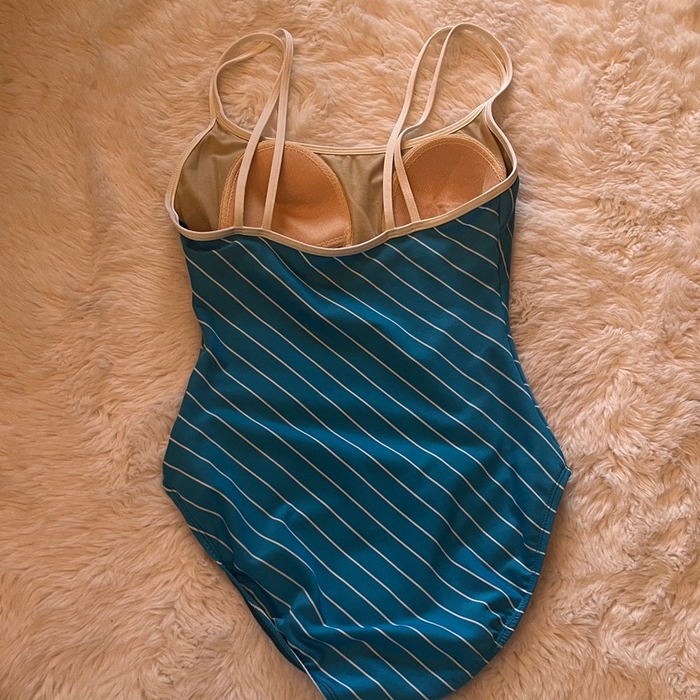 Striped Blue One-Piece Swimsuit by Cole of California sz 12 - Picture 2 of 4